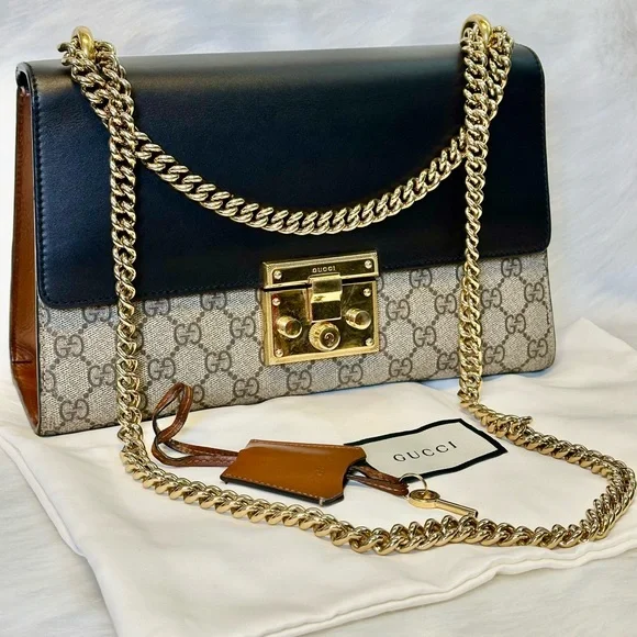 Gucci Black and Tan GG Canvas Shoulder Bag - Picture 3 of 17